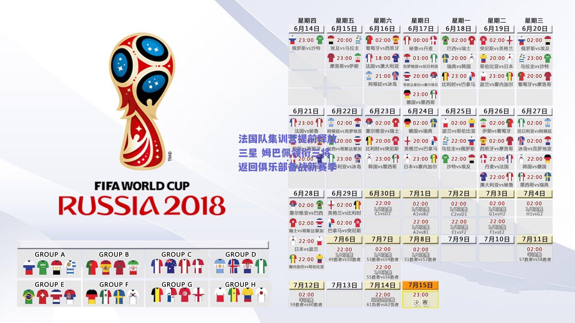 法国队集训营提前释放三星 姆巴佩领衔三将返回俱乐部备战新赛季